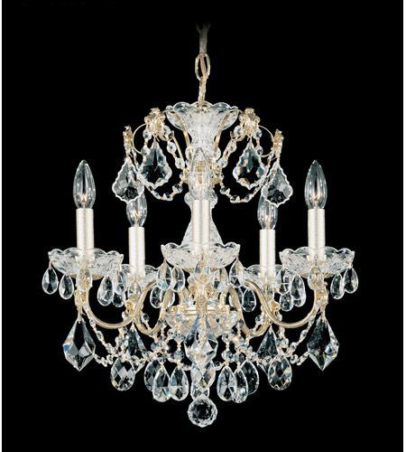 Schonbek Century 5 Light Chandelier In Gold And Clear For Heritage Crystal Chandeliers (View 12 of 15)