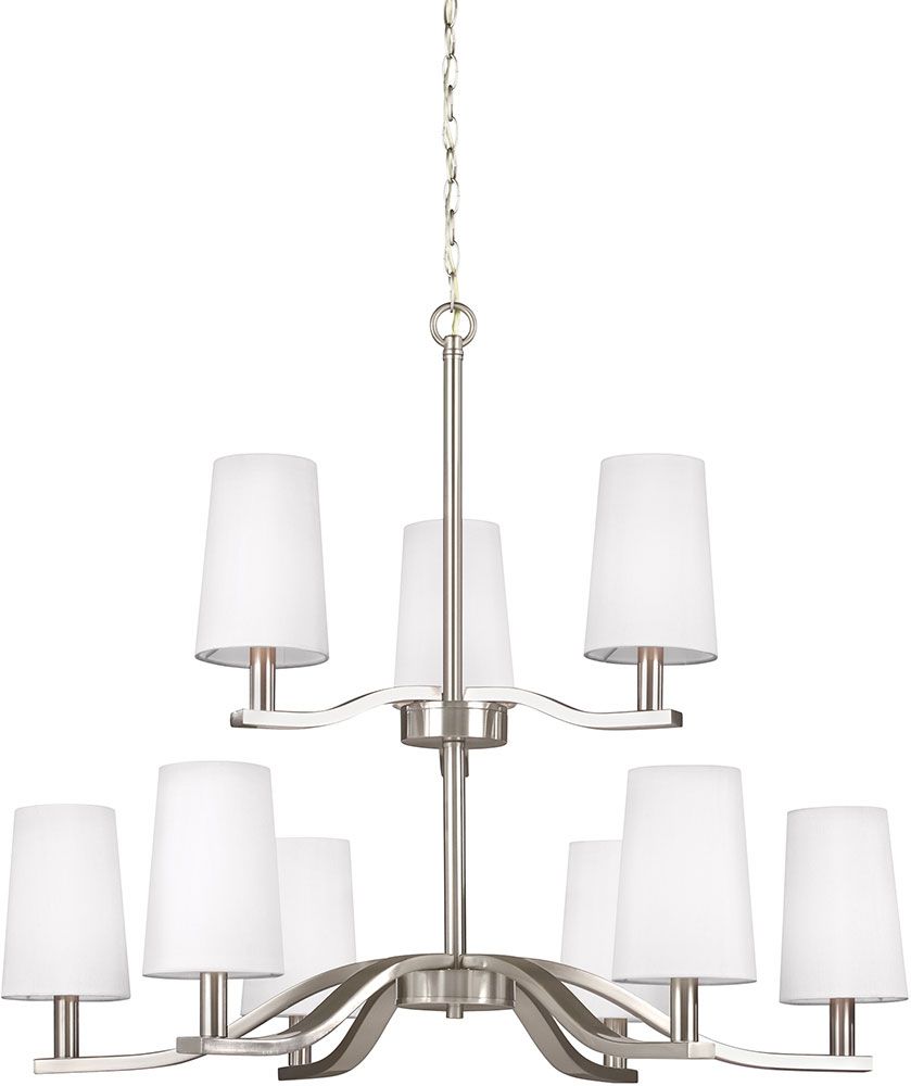 Seagull 3128009 962 Nance Contemporary Brushed Nickel Led With Regard To Brushed Nickel Modern Chandeliers (View 15 of 15)