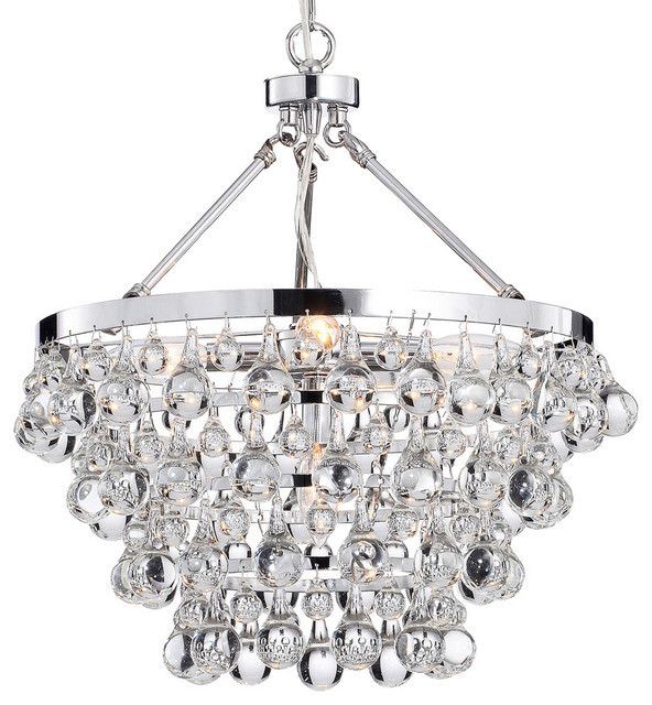 Shop Houzz | Lighting Rising 5 Light Crystal Glass In Glass And Chrome Modern Chandeliers (Photo 6 of 15)