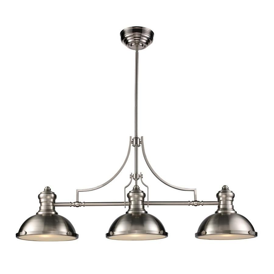 Shop Westmore Lighting Chiserley 13 In W 3 Light Satin Intended For Gray And Nickel Kitchen Island Light Pendants Lights (View 6 of 15)