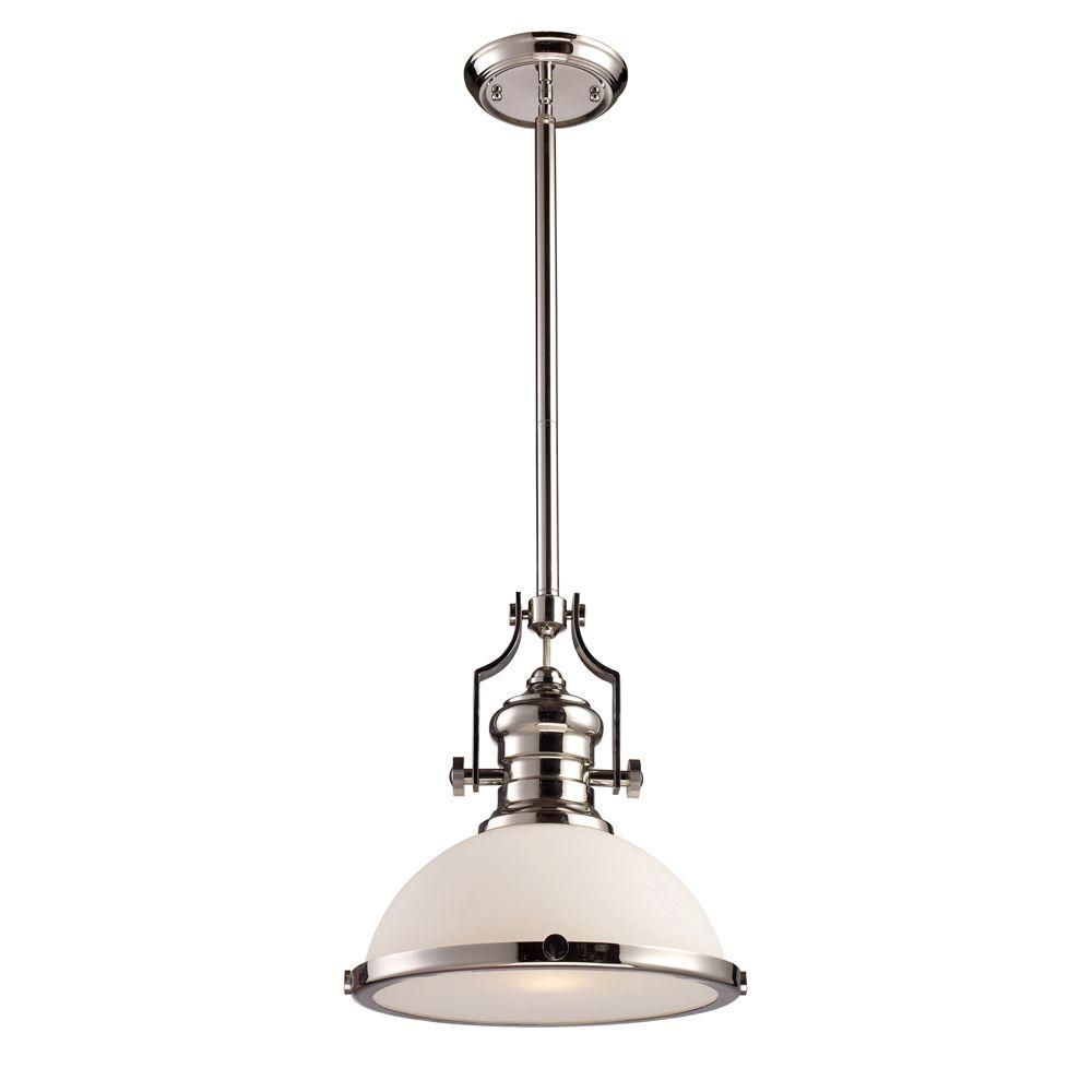 Titan Lighting Chadwick 1 Light Polished Nickel Ceiling With Regard To Nickel Pendant Lights (View 12 of 15)