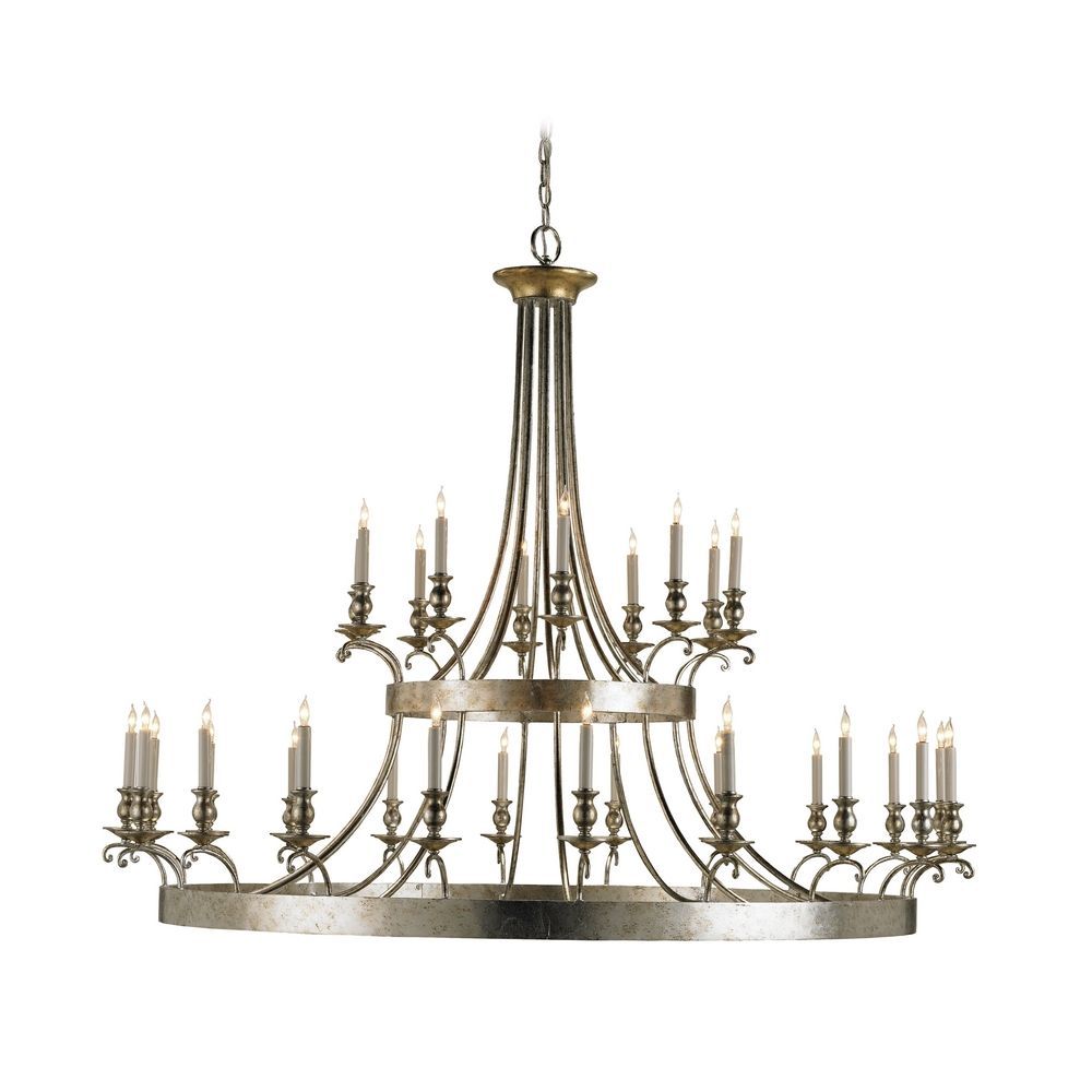 Traditional Chandelier In Granello Silver Leaf Finish Inside Silver Leaf Chandeliers (Photo 6 of 15)
