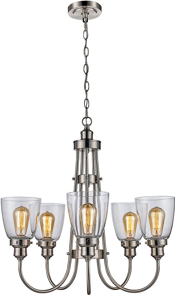Trans Globe 70837 Bn Jennifer Contemporary Brushed Nickel With Regard To Brushed Nickel Metal And Wood Modern Chandeliers (View 13 of 15)