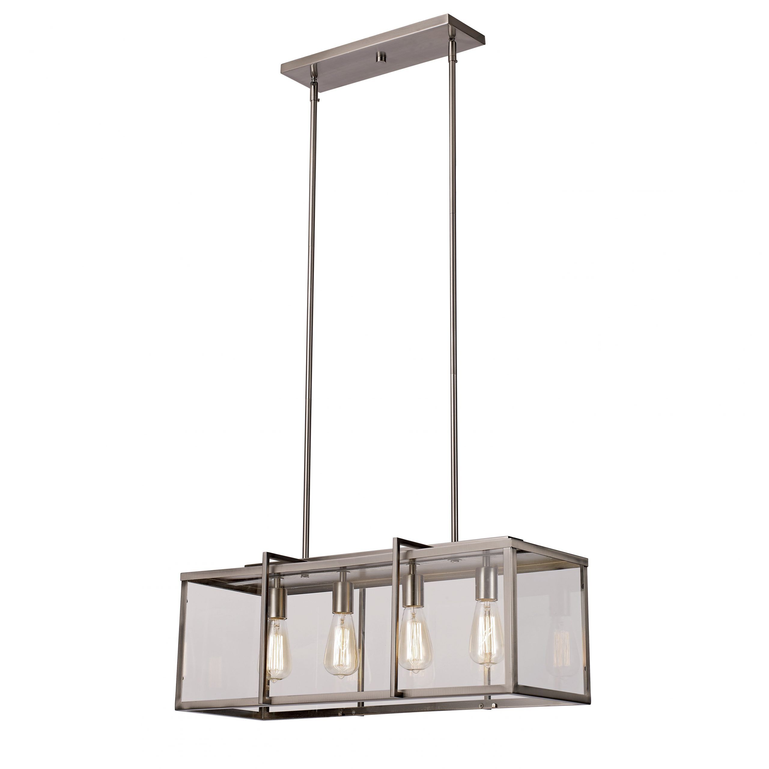 Transglobe Lighting Boxed 4 Light Kitchen Island Pendant Throughout Gray And Nickel Kitchen Island Light Pendants Lights (View 7 of 15)