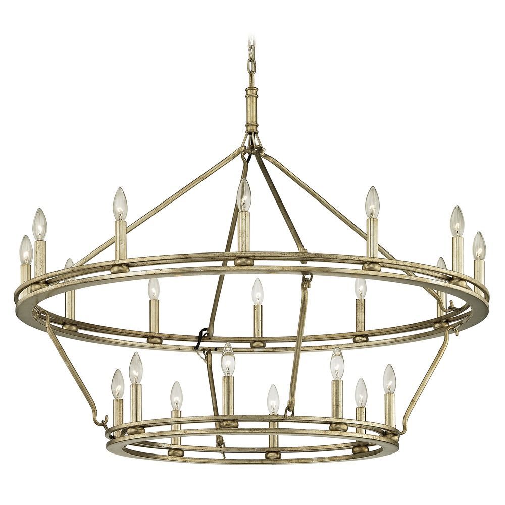 Troy Lighting Sutton Champagne Silver Leaf Chandelier Intended For Silver Leaf Chandeliers (Photo 11 of 15)