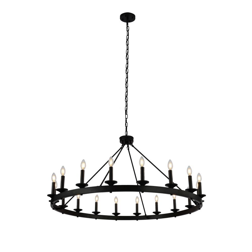 Unbranded 18 Light Black Candle Style Wagon Wheel For Black Wagon Wheel Ring Chandeliers (Photo 11 of 15)