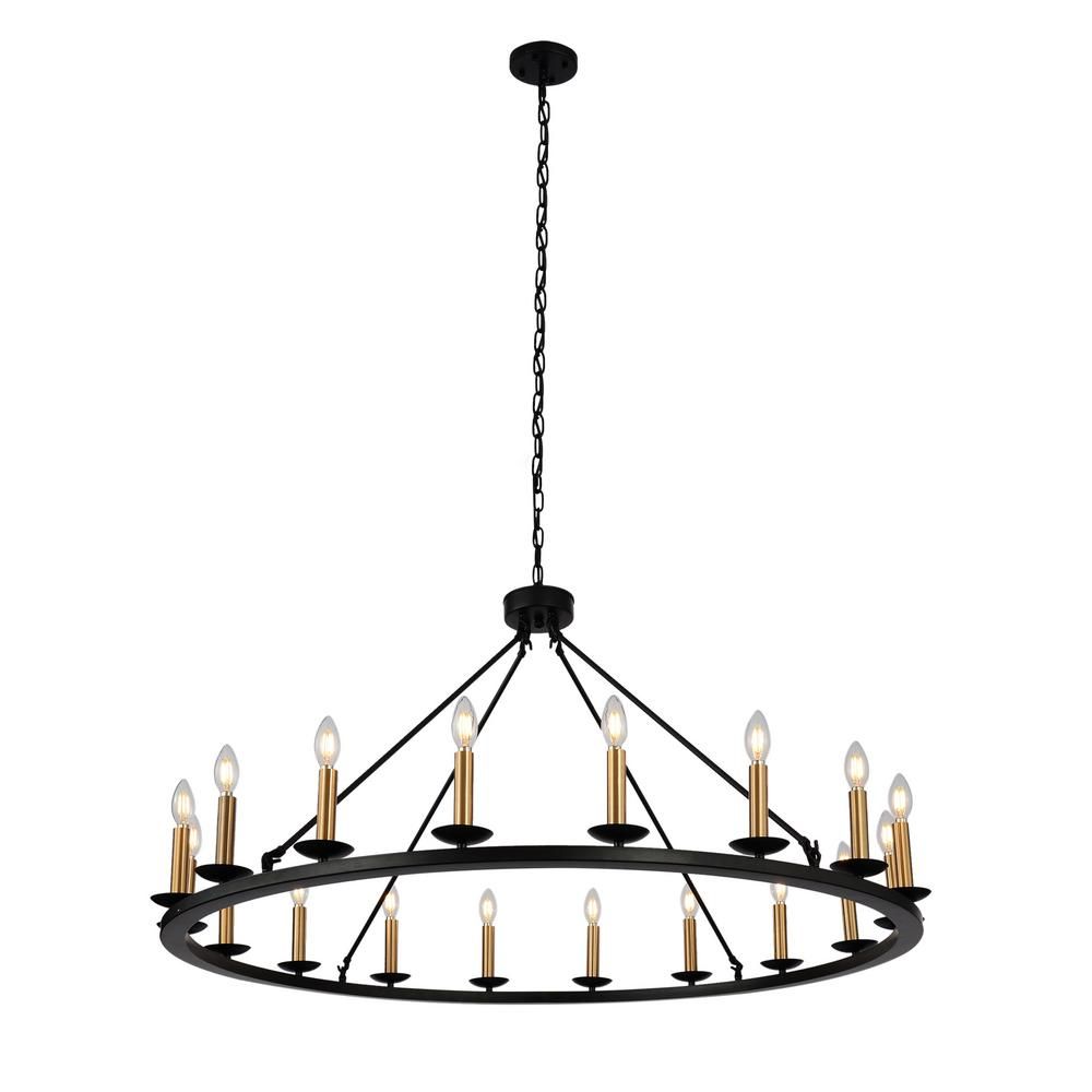 Unbranded 18 Light Black Candle Style Wagon Wheel With Regard To Black Wagon Wheel Ring Chandeliers (Photo 7 of 15)
