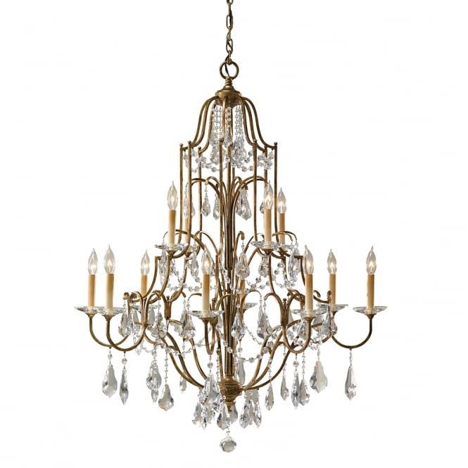 Valentina 12 Light Tiered Chandelier In Bronze With Glass Within Roman Bronze And Crystal Chandeliers (View 2 of 15)