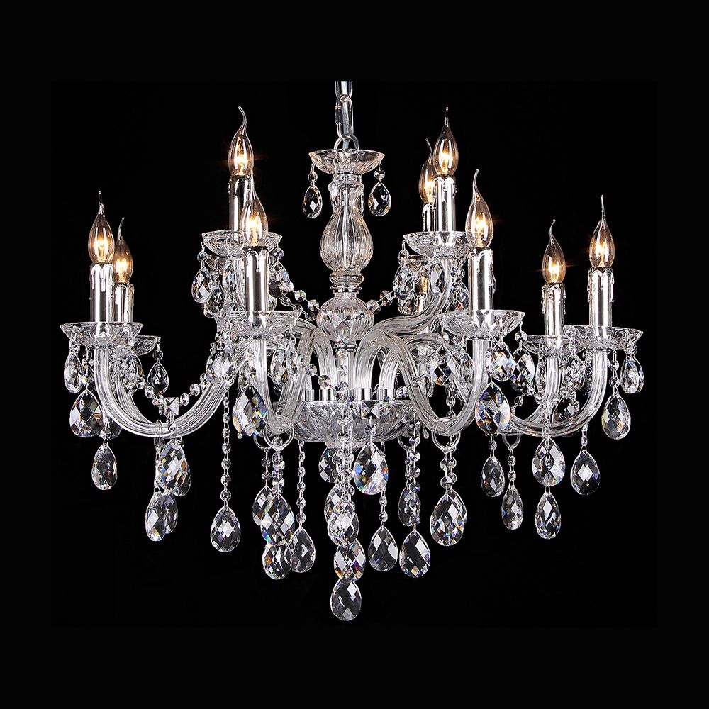 Venice 12 Light Crystal Chandelier – Chrome Within Clear Crystal Chandeliers (Photo 5 of 15)