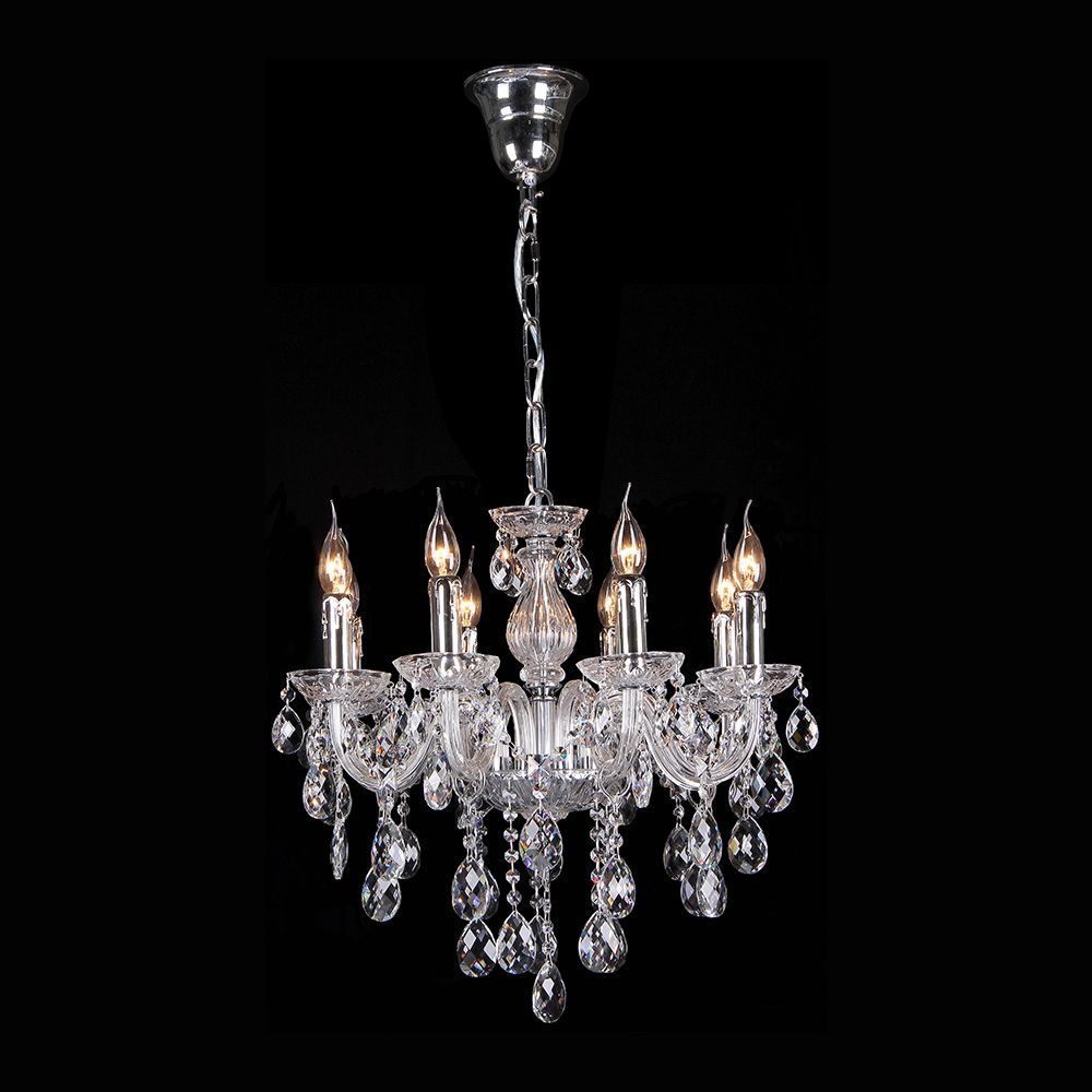 Venice 8 Light Crystal Chandelier – Chrome With Regard To Clear Crystal Chandeliers (View 4 of 15)