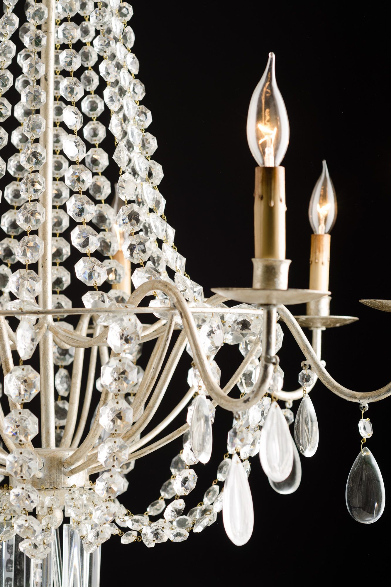 Versailles Silver Leaf Crystal Chandelier For Silver Leaf Chandeliers (View 10 of 15)