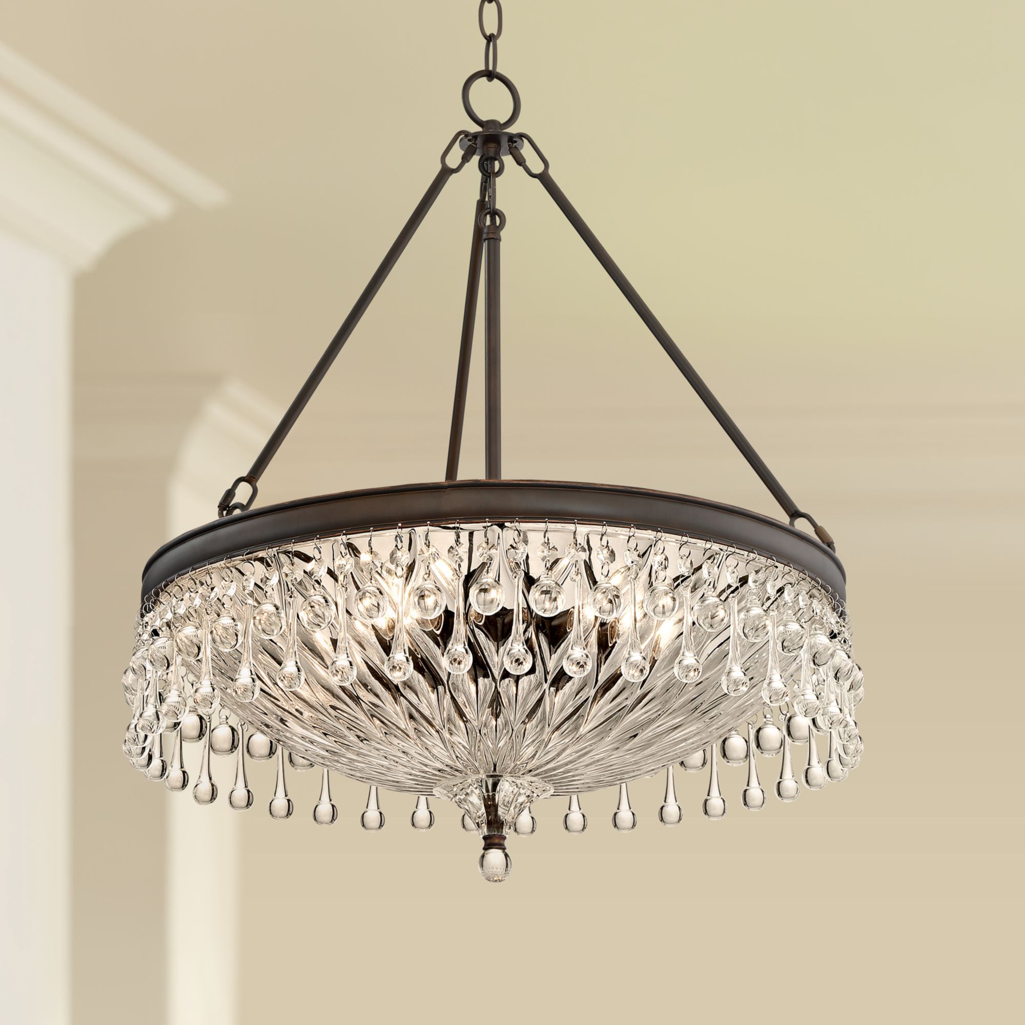 Vienna Full Spectrum Bronze Chandelier 20 1/4" Wide Clear Throughout Bronze And Scavo Glass Chandeliers (Photo 2 of 15)