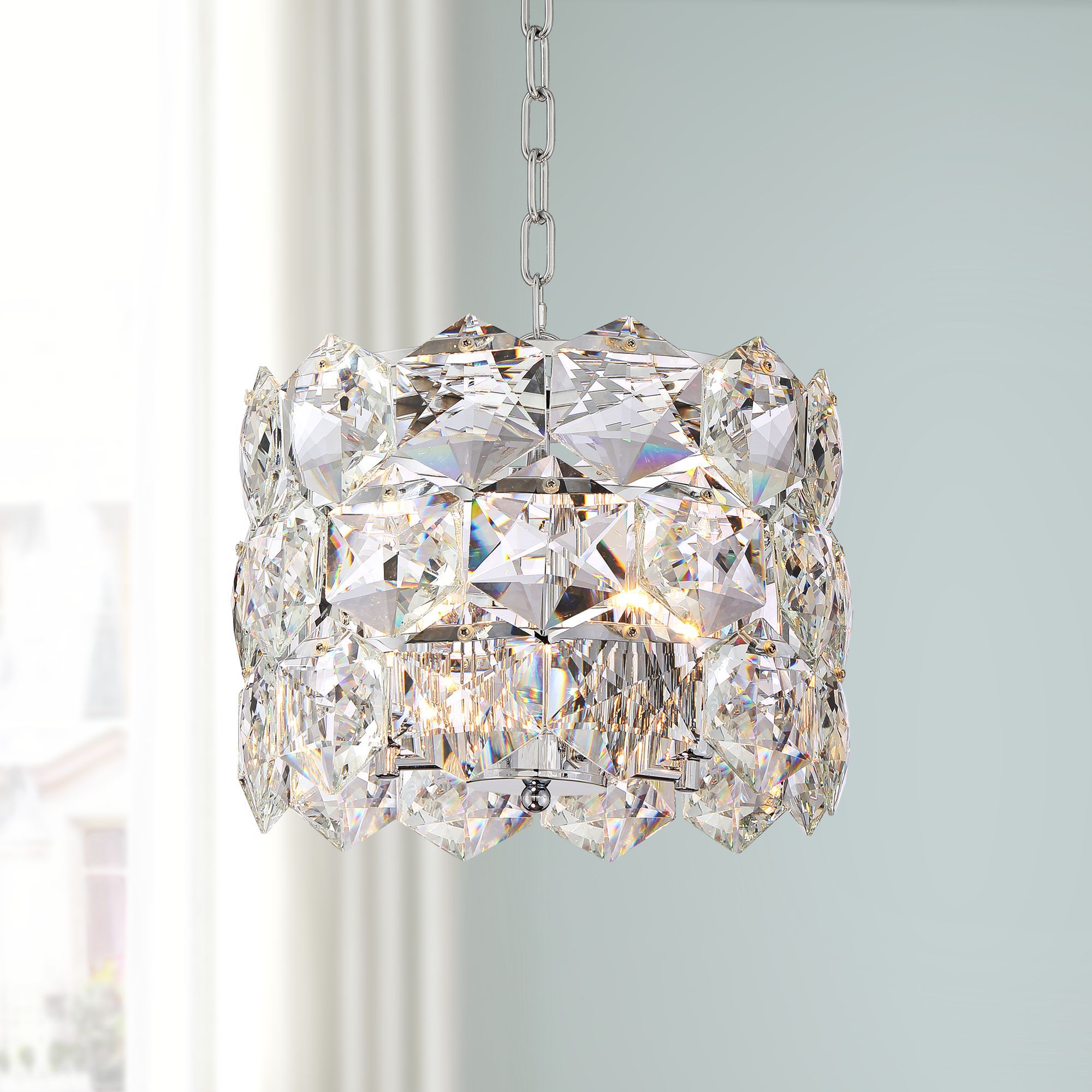 Vienna Full Spectrum Chrome Crystal Pendant Chandelier 13 With Regard To Chrome And Crystal Led Chandeliers (View 13 of 15)