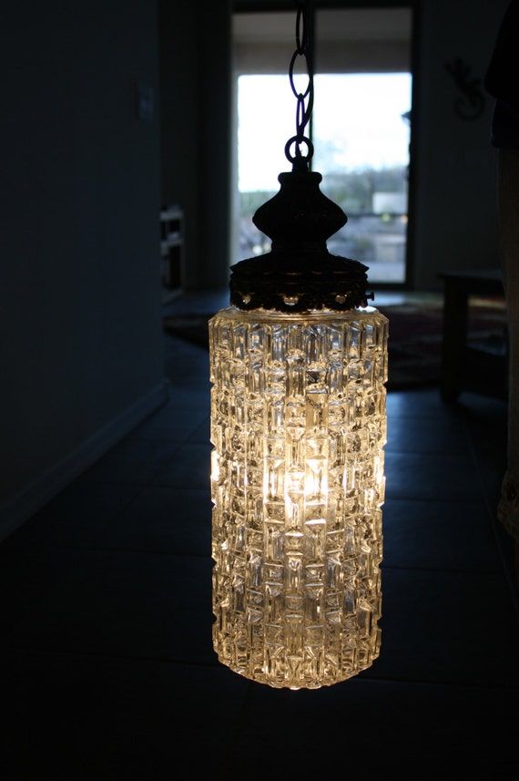 Vintage Hanging Light Fixture Swag Glass Bronze Bathroom For Bronze With Clear Glass Pendant Lights (View 8 of 15)