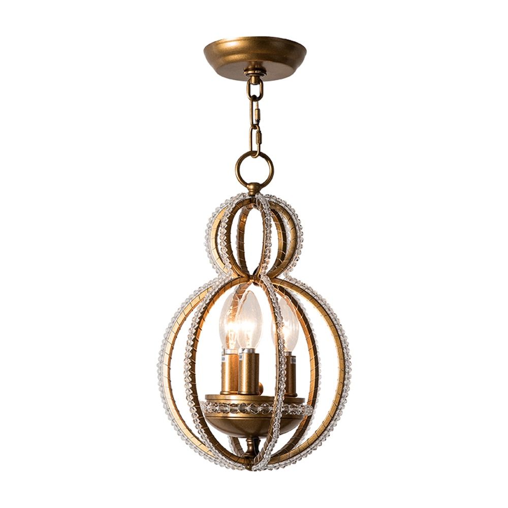 Vintage Style Gold Crystal Pendant Lights Lustre Led Throughout Antique Gold Pendant Lights (View 5 of 15)