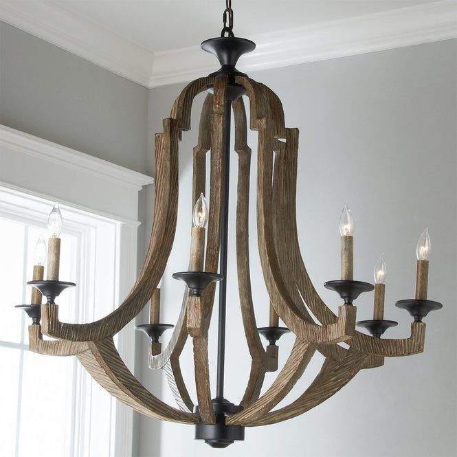 Weathered Pine And Bronze Chandelier – 8 Light – Shades Of Intended For Weathered Oak And Bronze Chandeliers (View 11 of 15)