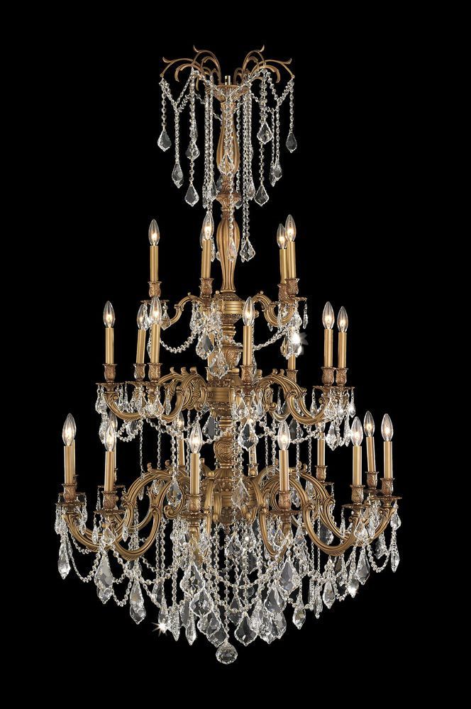 Windsor 25 Light French Gold Finish 3 Three Tier Champagne In Champagne Glass Chandeliers (View 12 of 15)