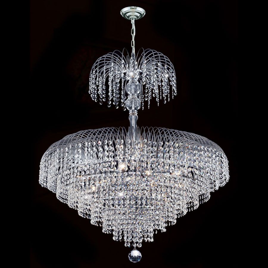 Worldwide W83031c30 Empire 30 Inch Diameter Chrome Large Within Chrome And Crystal Led Chandeliers (View 10 of 15)