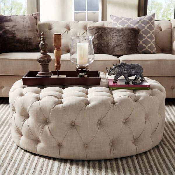 13 White Tufted Ottoman Coffee Table Photos Pertaining To Tufted Ottoman Cocktail Tables (View 11 of 15)
