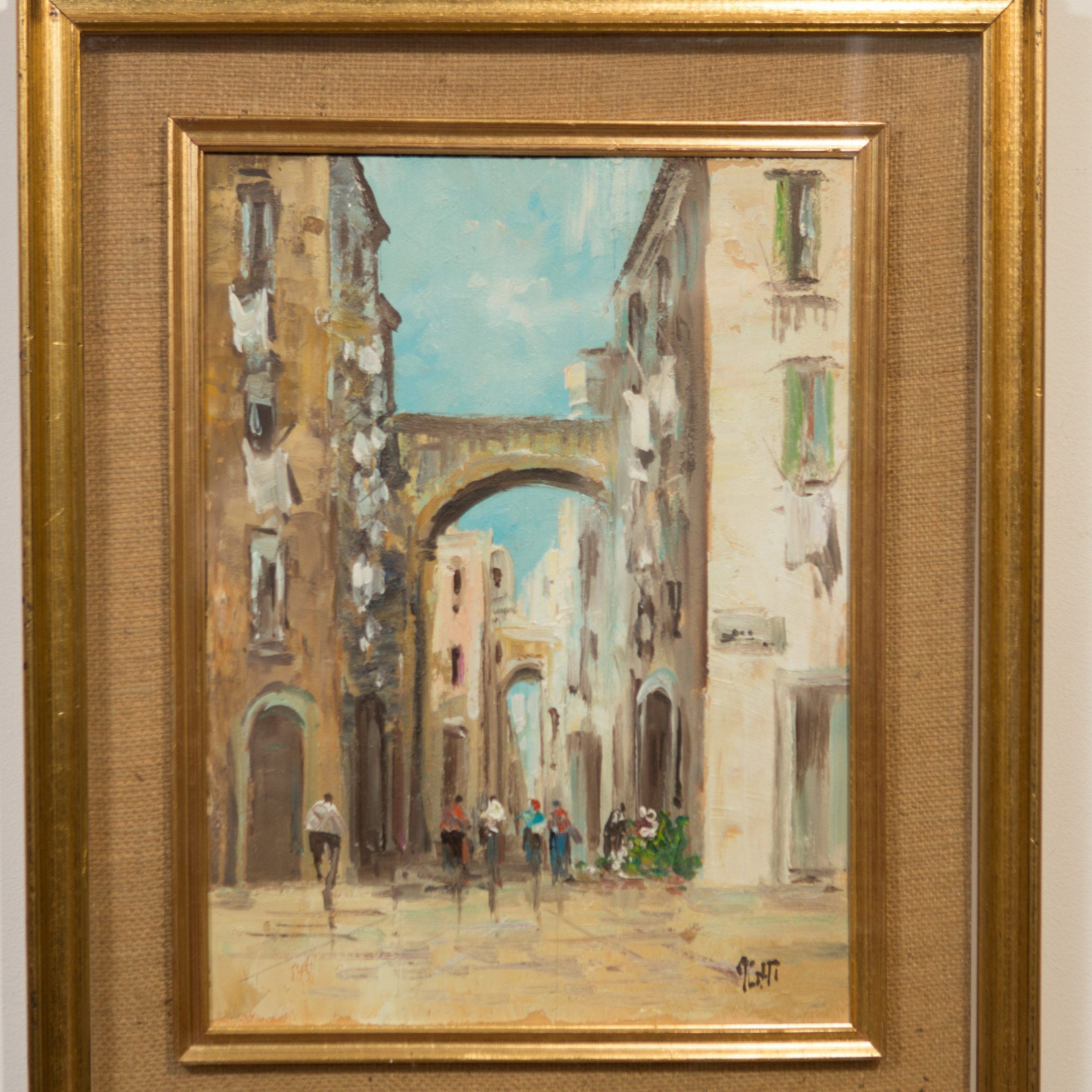 1960's Framed Oil Painting On Board – Italian Artist In Italy Framed Art Prints (View 2 of 15)
