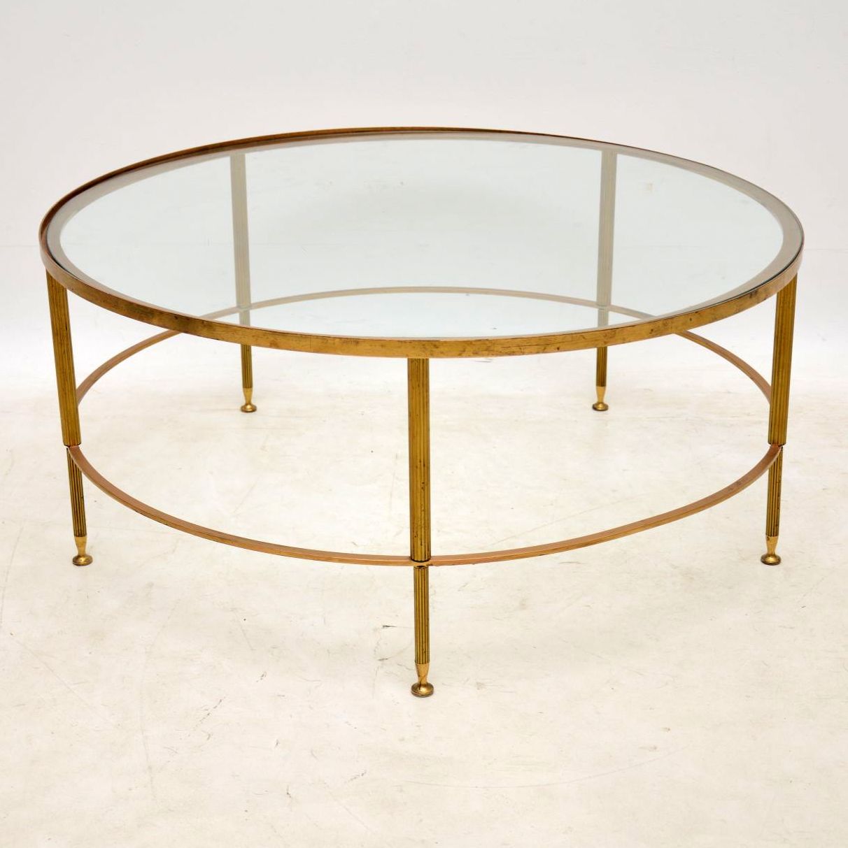 1960's French Brass & Glass Coffee Table | Interior Intended For Antique Brass Aluminum Round Coffee Tables (View 8 of 15)