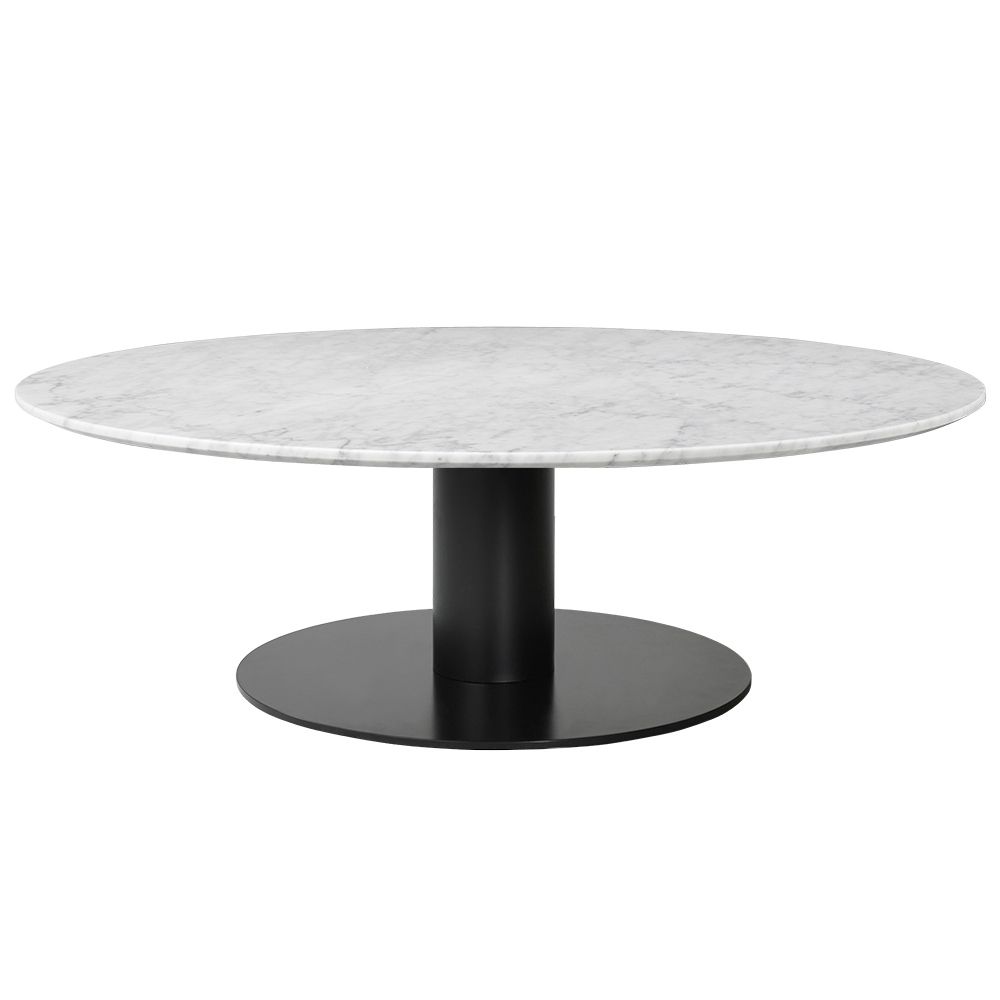 2.0 Round Coffee Table – White Marble, Black – Rouse Home Pertaining To White Stone Coffee Tables (Photo 12 of 15)