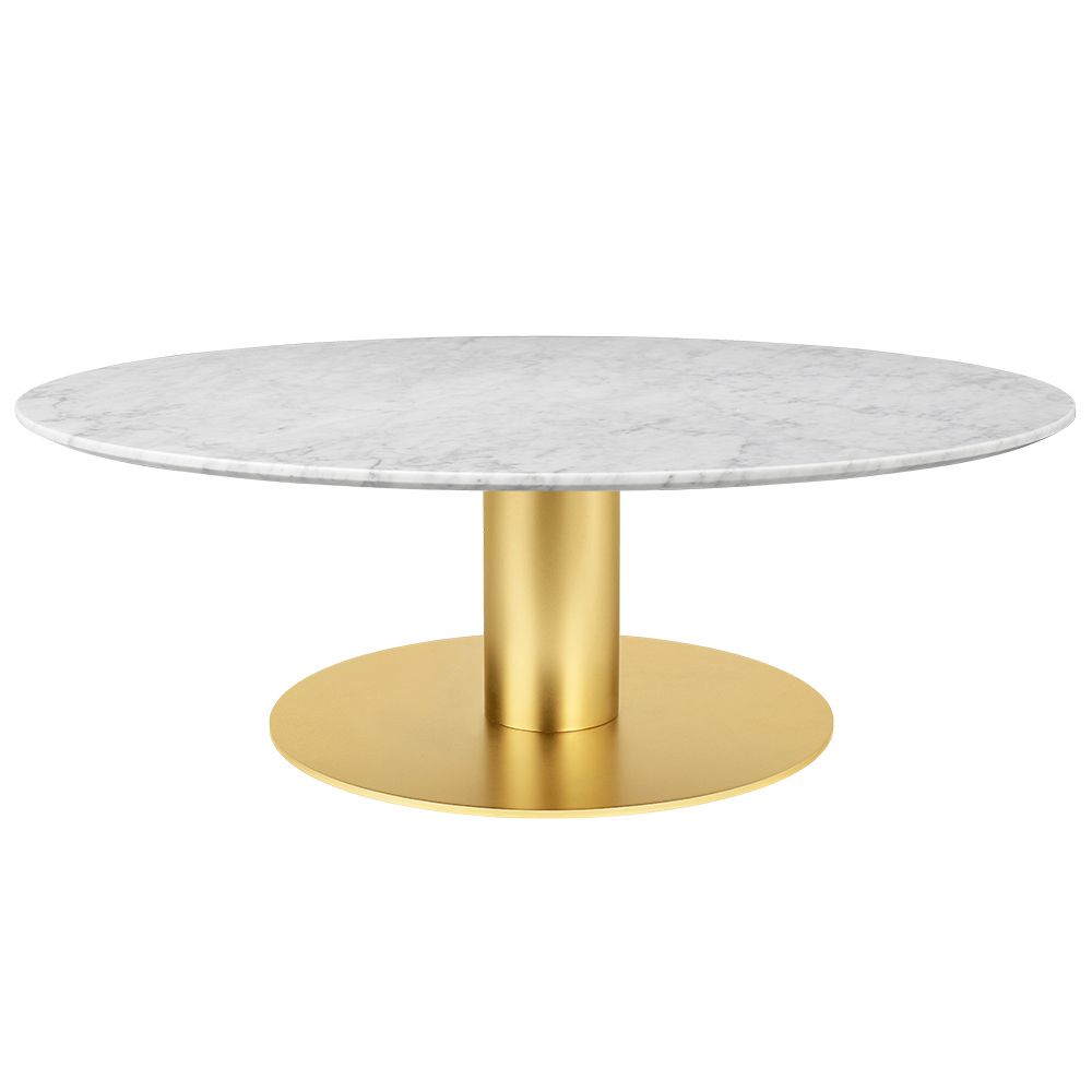 2.0 Round Coffee Table – White Marble, Brass – Rouse Home Regarding White Stone Coffee Tables (Photo 9 of 15)