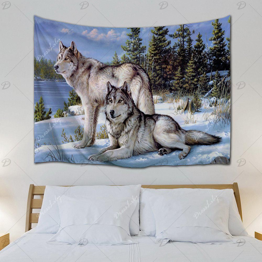 2018 Snow Wolf Wall Art Hanging Throw Fabric Tapestry Pertaining To Snow Wall Art (View 9 of 15)