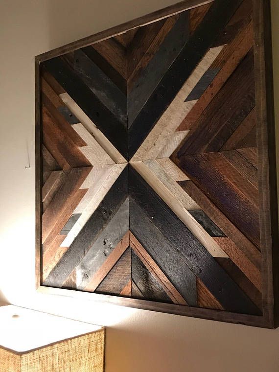 2'x2' Custom Made Reclaimed Wood Pallet Wall Art. This Art Within Waves Wood Wall Art (Photo 6 of 15)