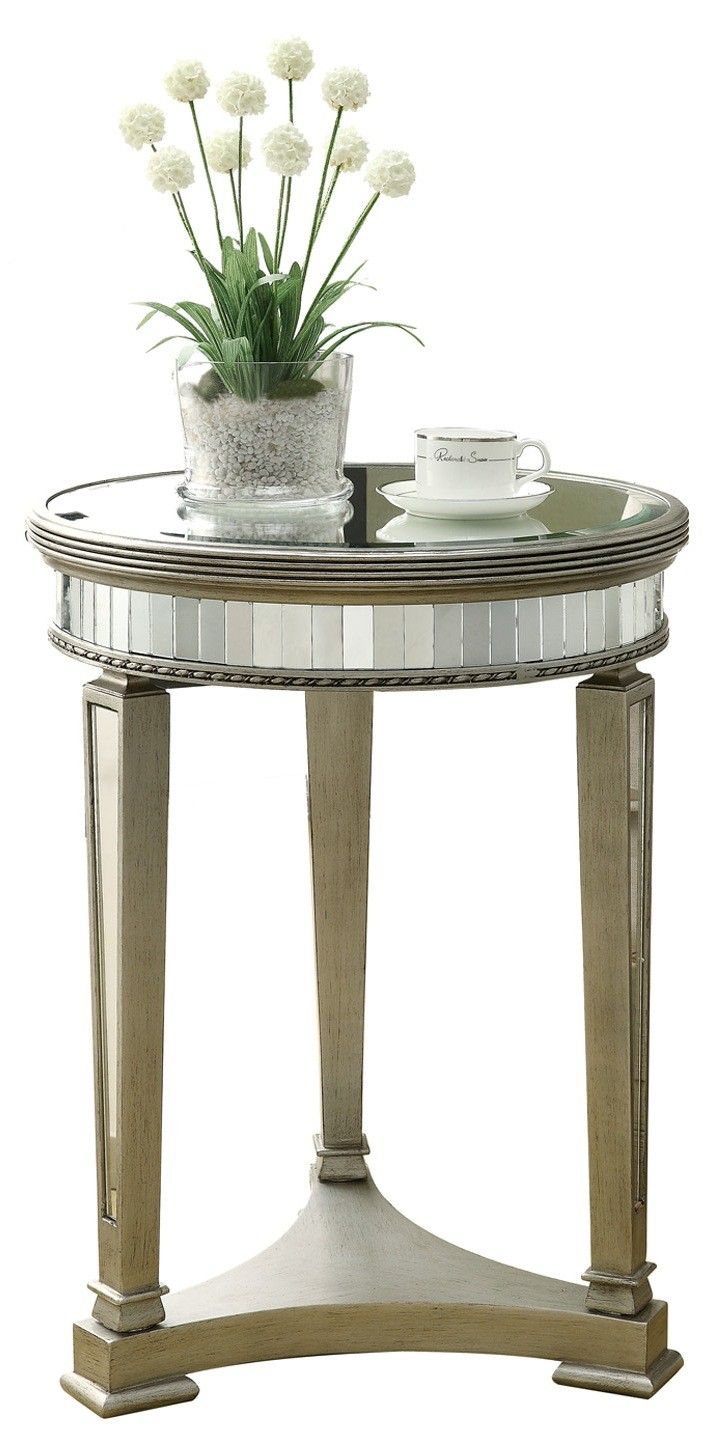 3705 Brushed Silver / Mirrored Accent Table From Monarch Intended For Mirrored And Silver Cocktail Tables (View 11 of 15)