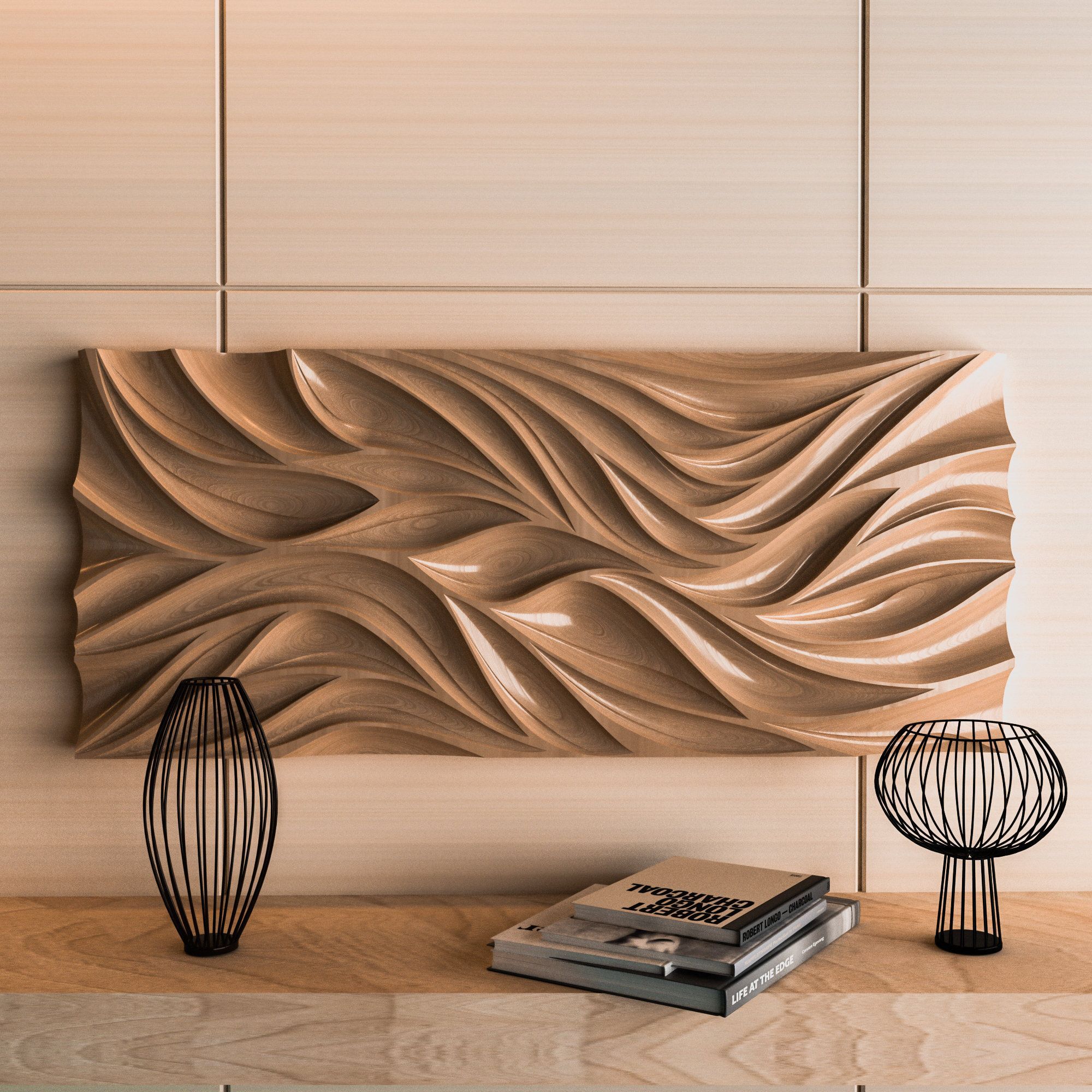 3d Model Of Wall Panels Cnc Panels Cnc Router File 3d Stl For Minimalist Wood Wall Art (View 15 of 15)