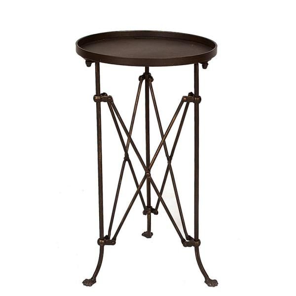 3r Studios Round Bronze Metal Accent Table Hd6146 – The Throughout Bronze Metal Rectangular Coffee Tables (View 9 of 15)