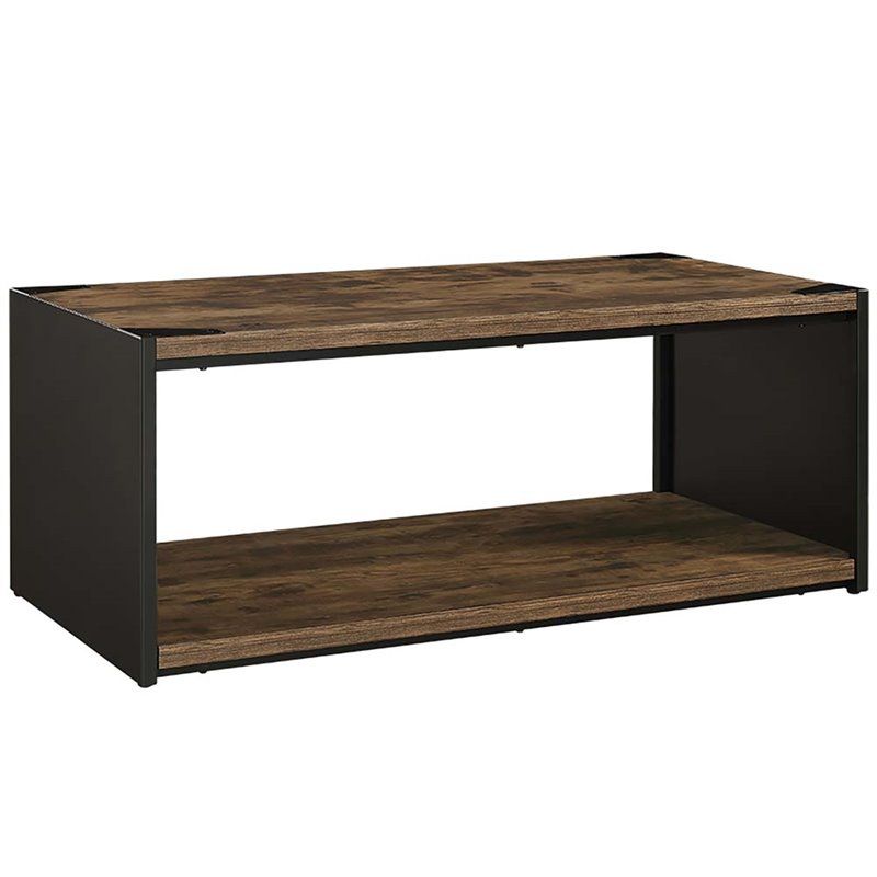 48" Steel Plate And Wood Coffee Table 842158101884 | Ebay Inside Brown Wood And Steel Plate Coffee Tables (View 6 of 15)