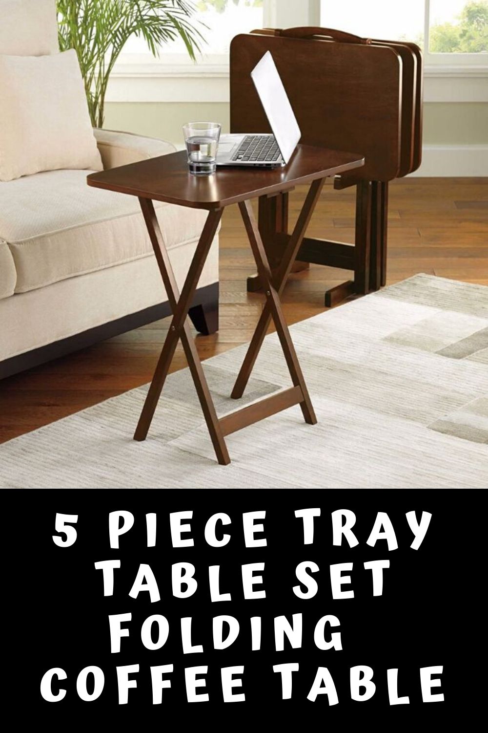 5 Piece Tray Table Set Folding Coffee Table In 2020 | Tray Throughout 5 Piece Coffee Tables (View 11 of 15)