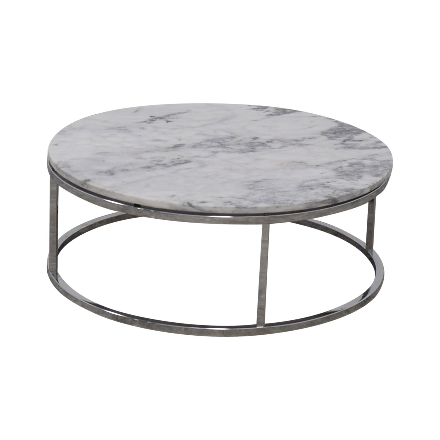 57% Off – Cb2 Cb2 Round White Marble Coffee Table / Tables Throughout Marble And White Coffee Tables (View 5 of 15)