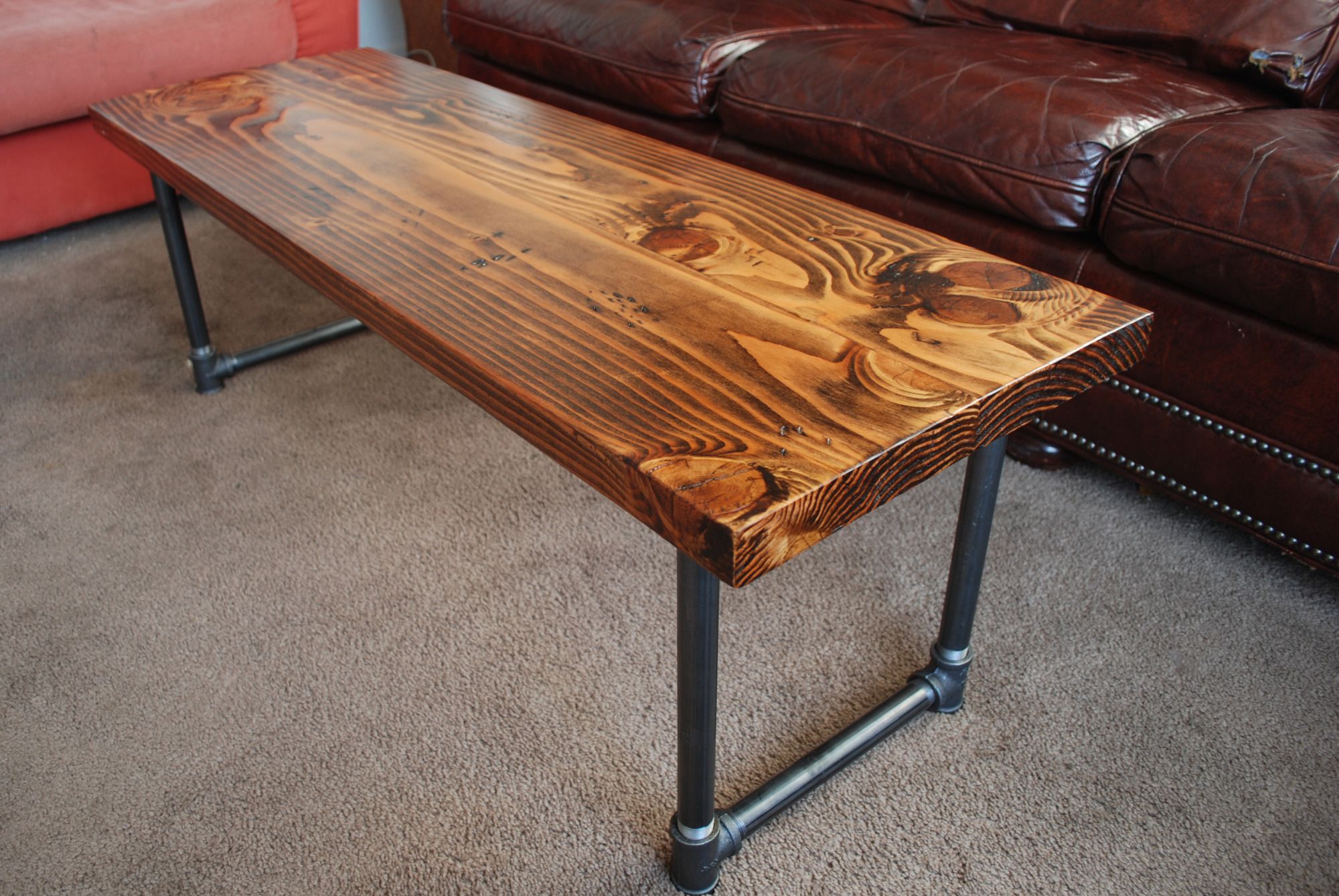 8 Rustic Wood And Wrought Iron Coffee Table Photos With Oak Wood And Metal Legs Coffee Tables (View 6 of 15)