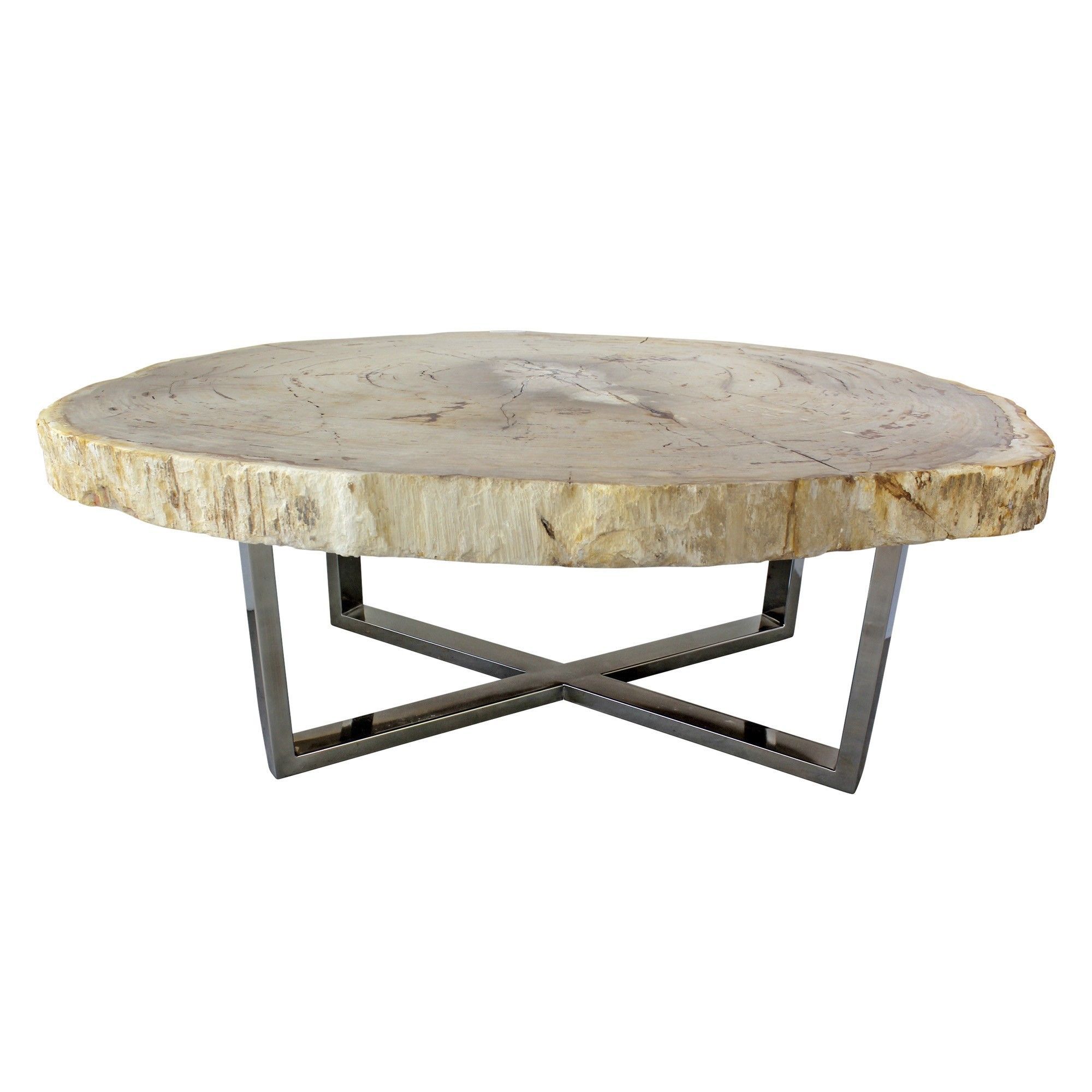 A Coffee Table Featuring A Solid, Light Natural Edge Within Light Natural Drum Coffee Tables (View 9 of 15)