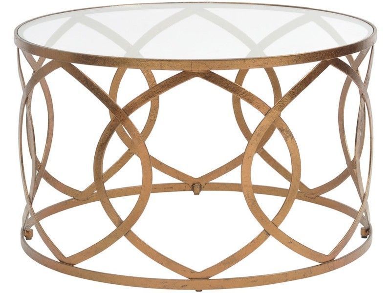 A Modern Round Glass Side Table Featuring An Ordnate Regarding Leaf Round Coffee Tables (Photo 1 of 15)