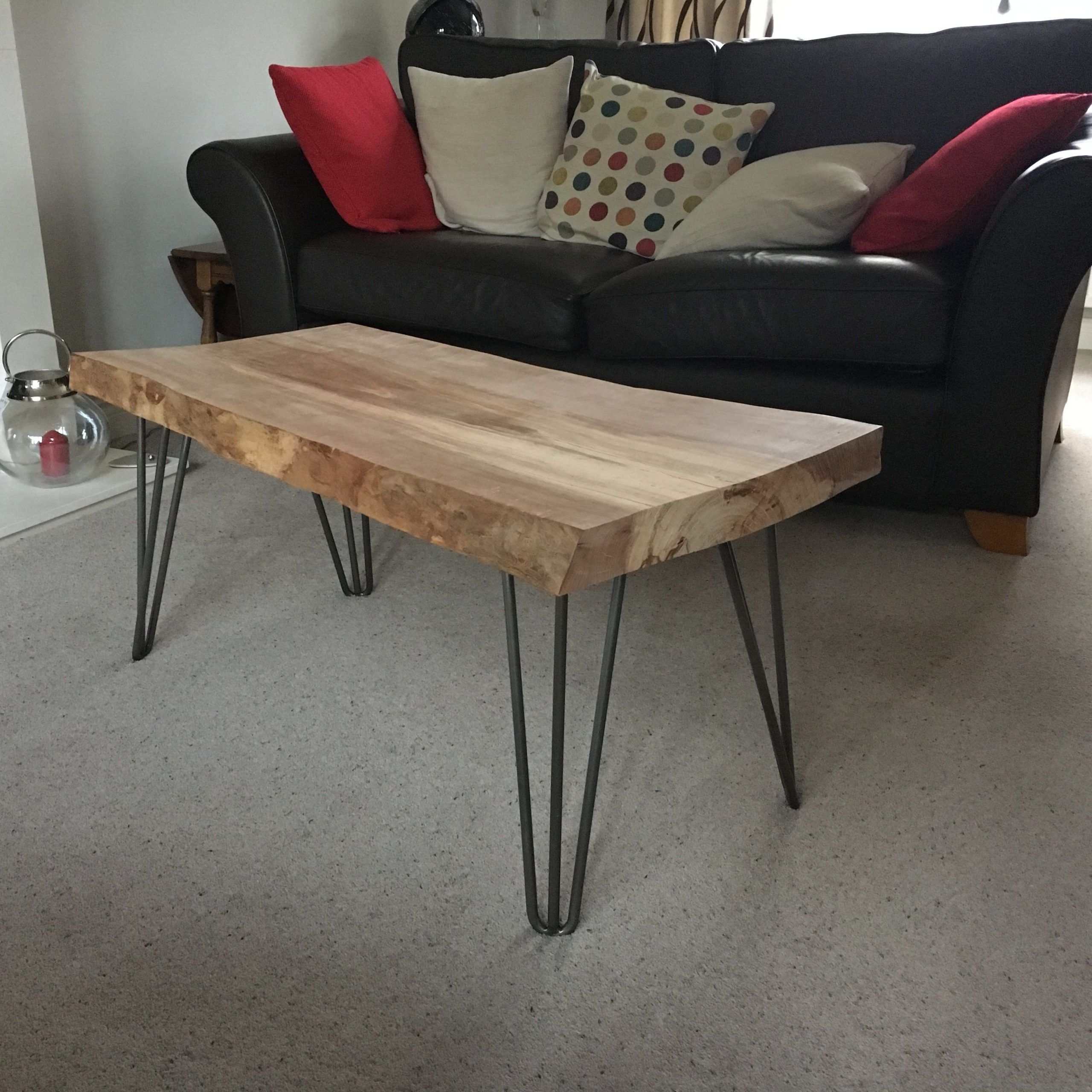 A Unique Coffee Table Made With A Solid Oak Block Of Wood With Regard To Metal And Oak Coffee Tables (Photo 5 of 15)