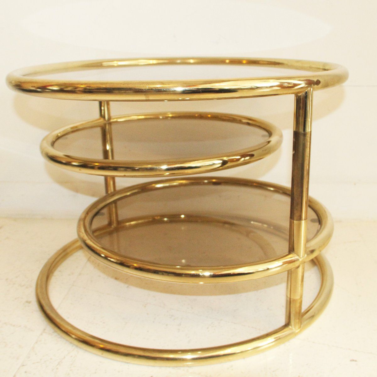 Adjustable French Three Tiered Gold Metal Coffee Table With Antique Gold Aluminum Coffee Tables (View 9 of 15)