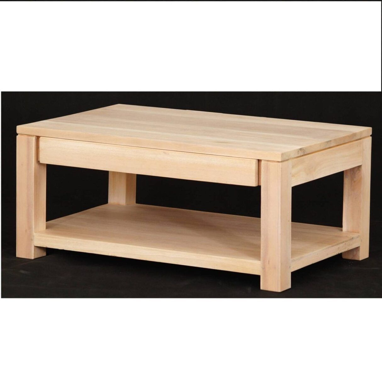 Amsterdam Coffee Table 1 Drawer 1 Shelf White Wash – One Throughout 1 Shelf Coffee Tables (View 4 of 15)