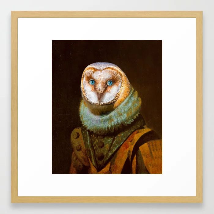 Animals – Funny Owl Painting Framed Art Printperymaya Regarding The Owl Framed Art Prints (View 13 of 15)
