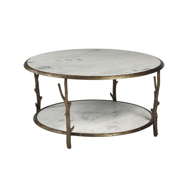 Antique Brass Finish Marble Coffee Table – On Sale Within Antique Blue Gold Coffee Tables (View 8 of 15)
