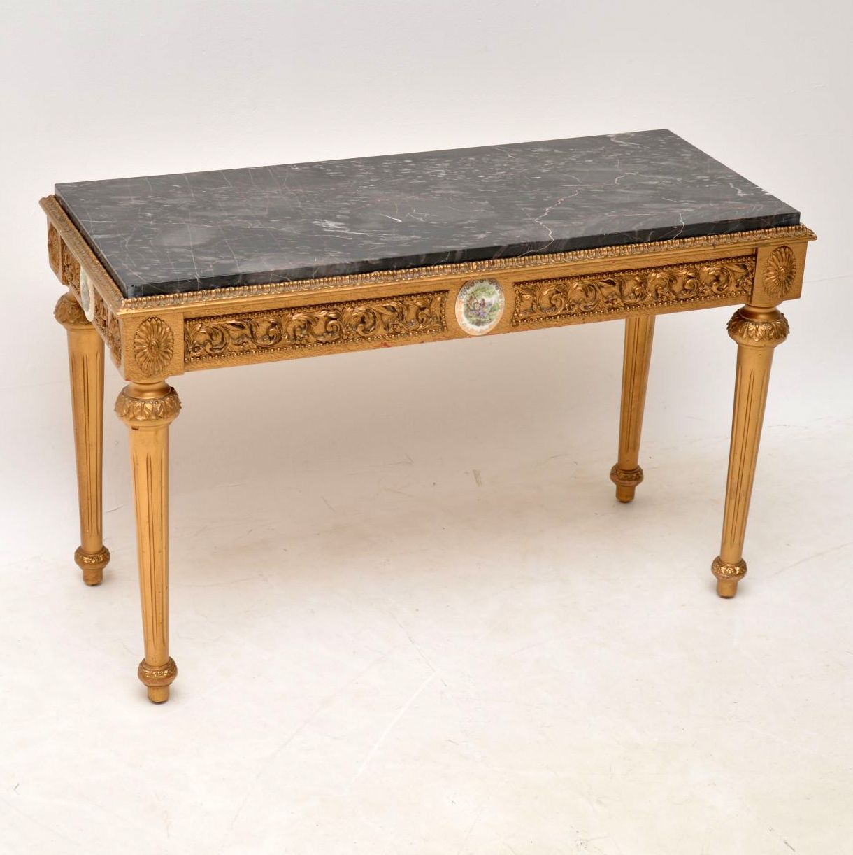 Antique French Marble Top Gilt Coffee Table – Marylebone Regarding Marble Top Coffee Tables (View 7 of 15)