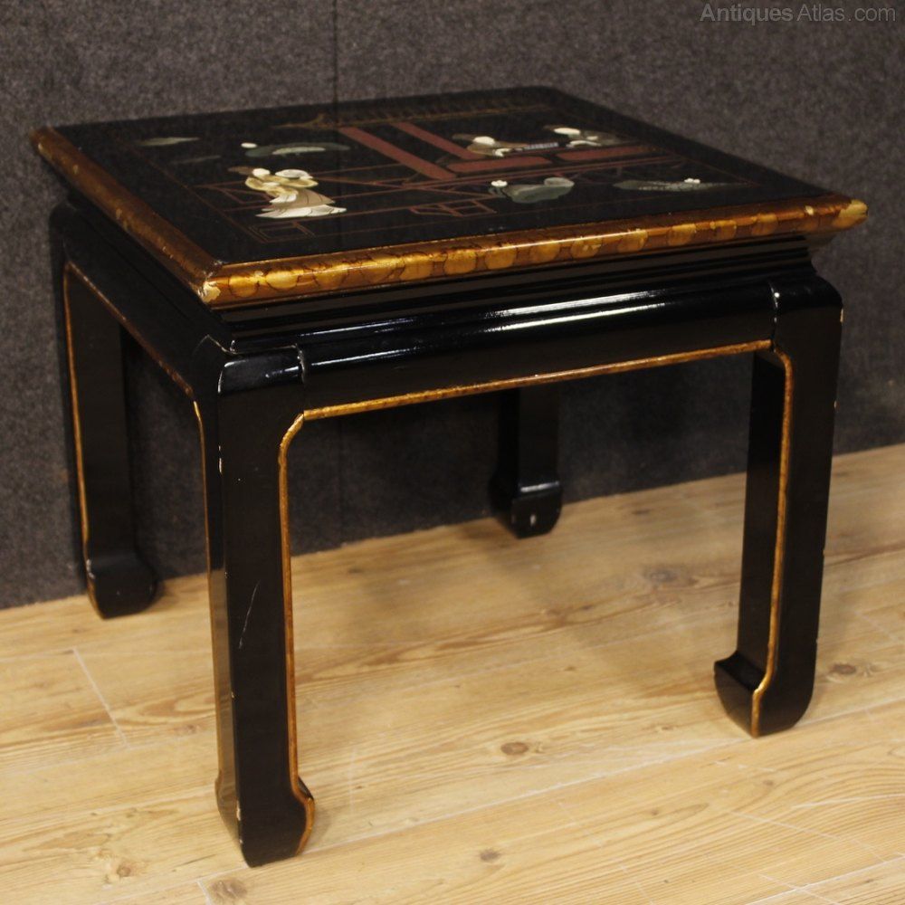 Antiques Atlas – French Coffee Table In Lacquered Wood In Antique Blue Wood And Gold Coffee Tables (View 13 of 15)