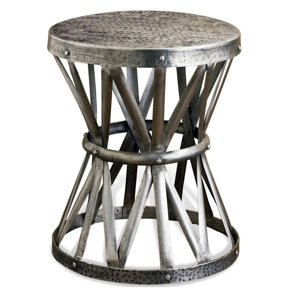 Araby Rustic Hammered Antique Silver Accent Side Table Pertaining To Hammered Antique Brass Modern Cocktail Tables (View 12 of 15)