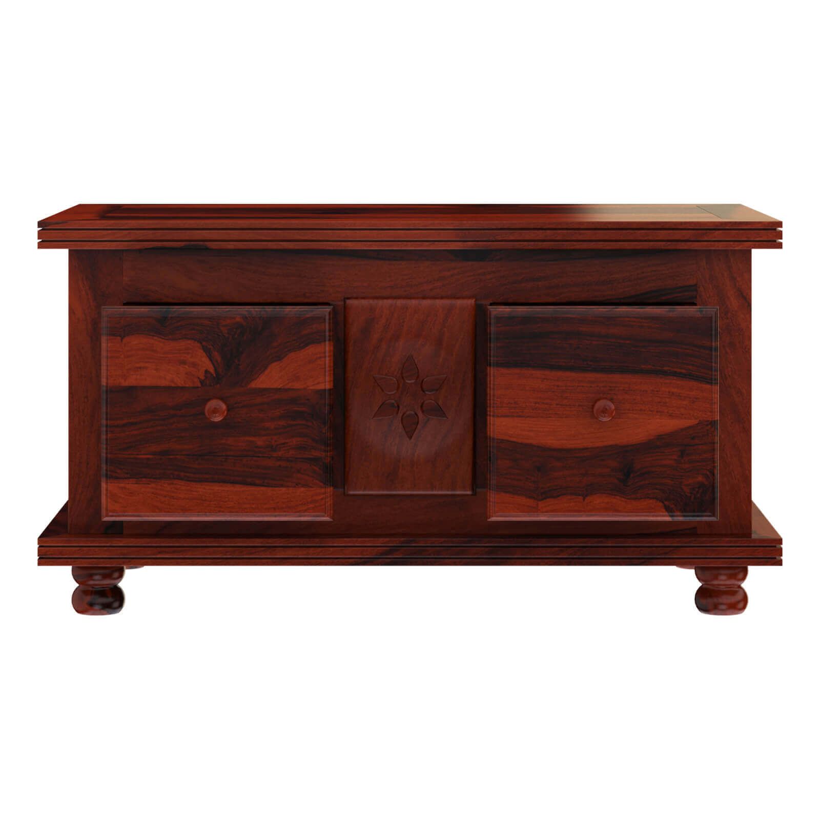 Arca Rustic Solid Wood 2 Drawer Storage Cocktail Coffee Table Pertaining To 2 Drawer Cocktail Tables (View 4 of 15)