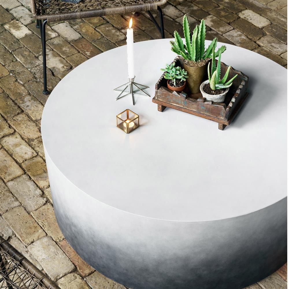 Asher Modern Classic Indigo Ombre Concrete Round Outdoor Inside Modern Concrete Coffee Tables (View 14 of 15)
