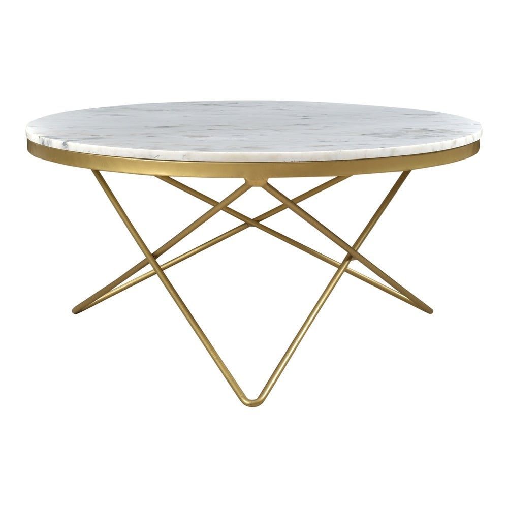 Aurelle Home White Heather Glam Marble Top And Iron Coffee In White Marble And Gold Coffee Tables (View 1 of 15)