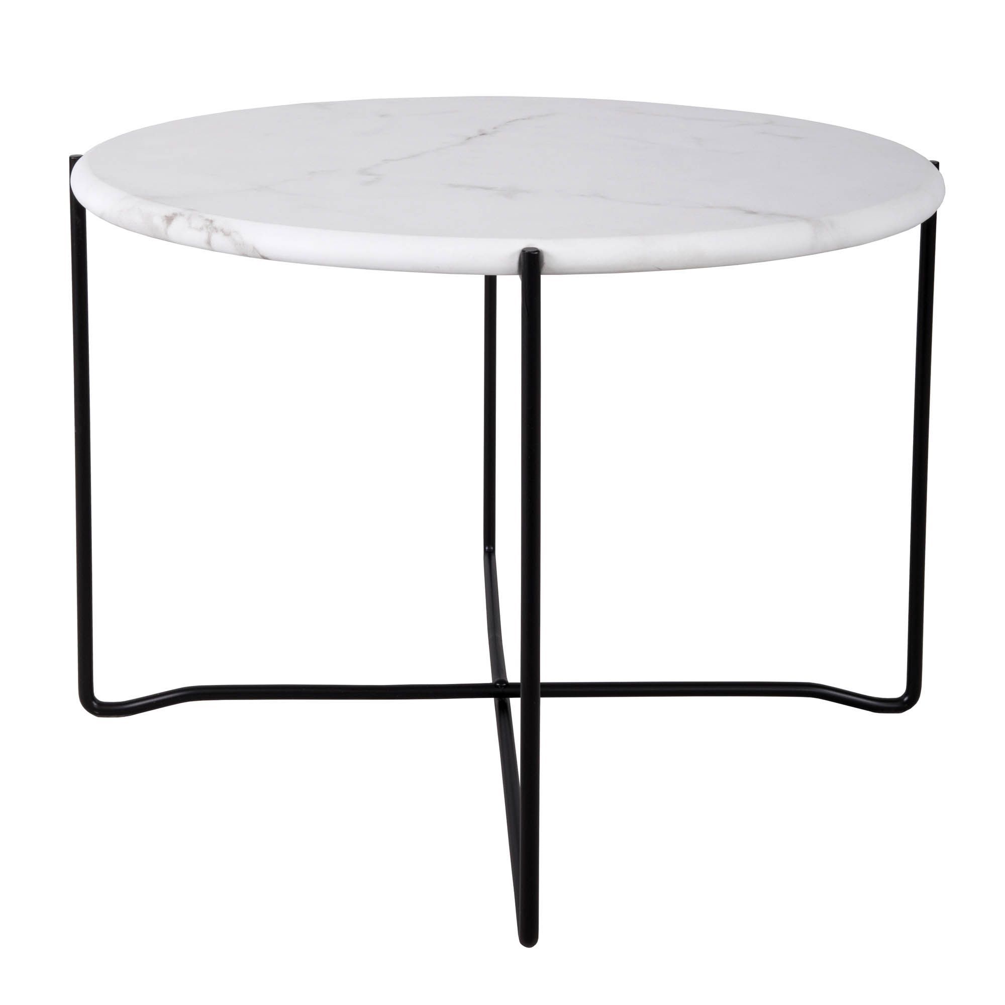 Azzate Round Coffee Table White Marble In White Stone Coffee Tables (Photo 5 of 15)